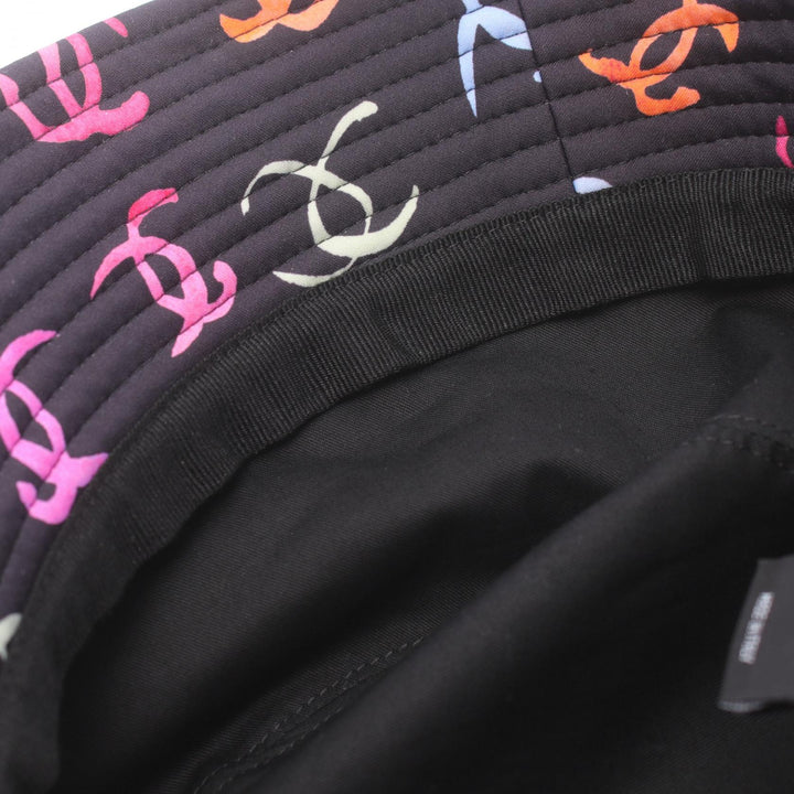 Top Quality Chanel Coco Mark Fabric Hat Black Multicolor