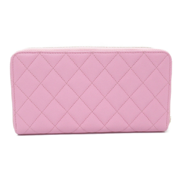 Top Quality Chanel Matelasse Leather Long Wallet Pink