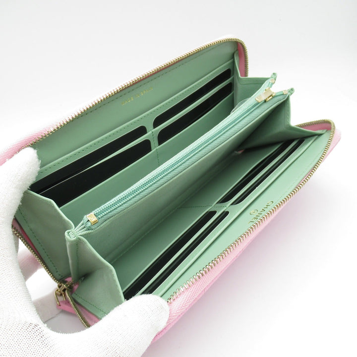 Top Quality Chanel Matelasse Leather Long Wallet Pink