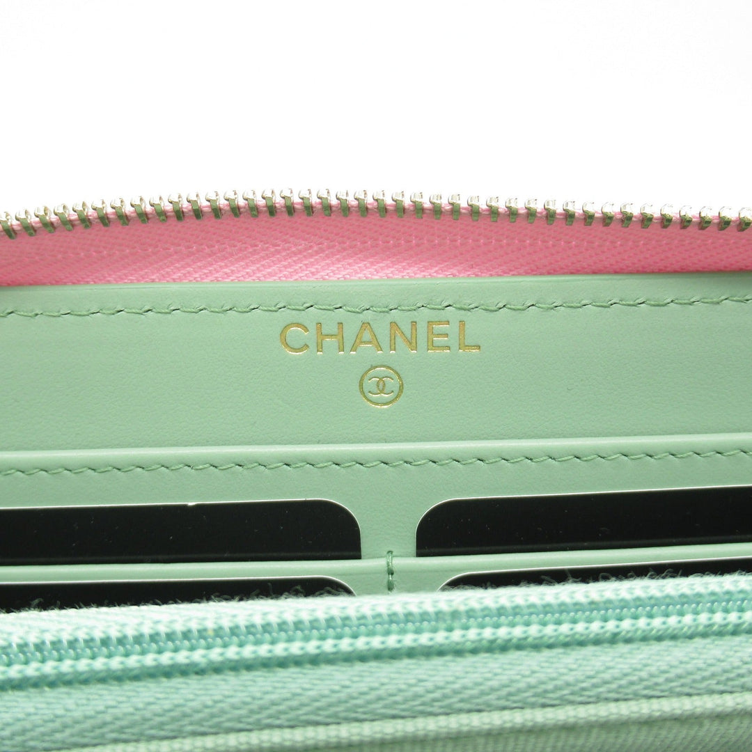 Top Quality Chanel Matelasse Leather Long Wallet Pink