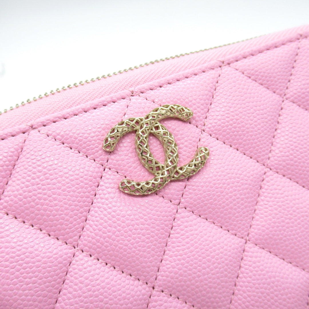 Top Quality Chanel Matelasse Leather Long Wallet Pink