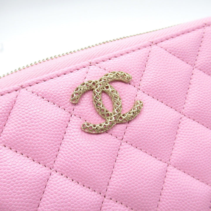Top Quality Chanel Matelasse Leather Long Wallet Pink