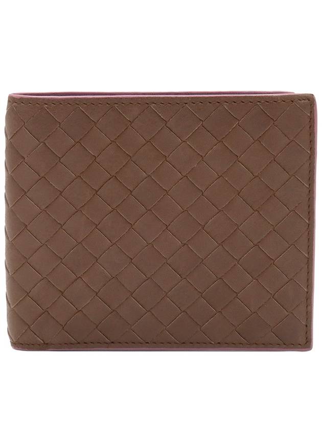 Bottega veneta Brown Purple Intrecciato Weaving VN Folder Bicycle Wallet