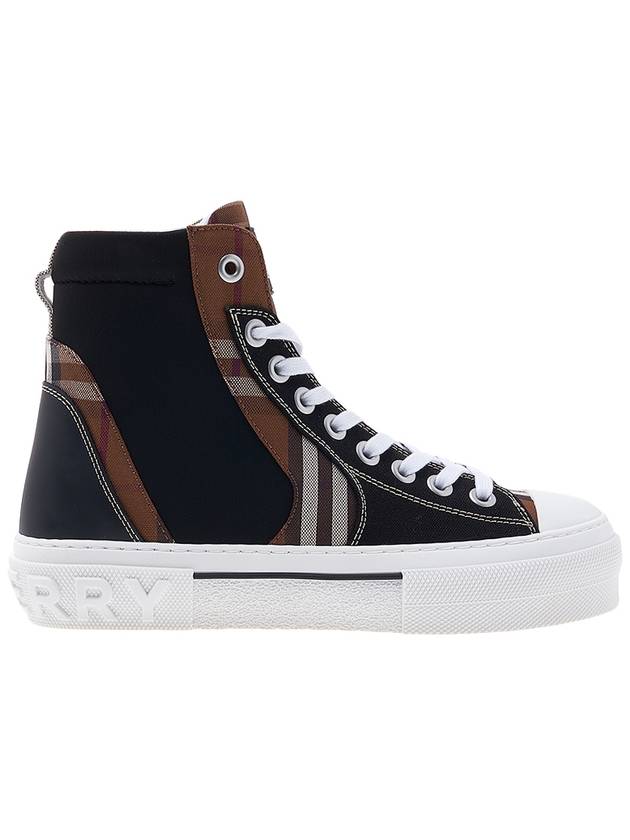 Burberry Vintage Check Cotton Neoprene High Top Sneakers Dark Birch Brown