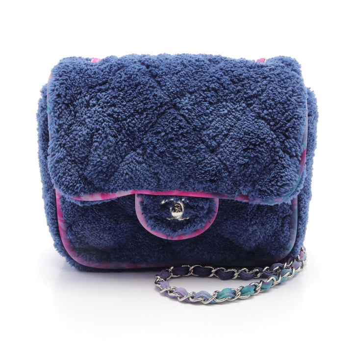 Top Quality Chanel Matelasse Fiber Shoulder Bag Navy