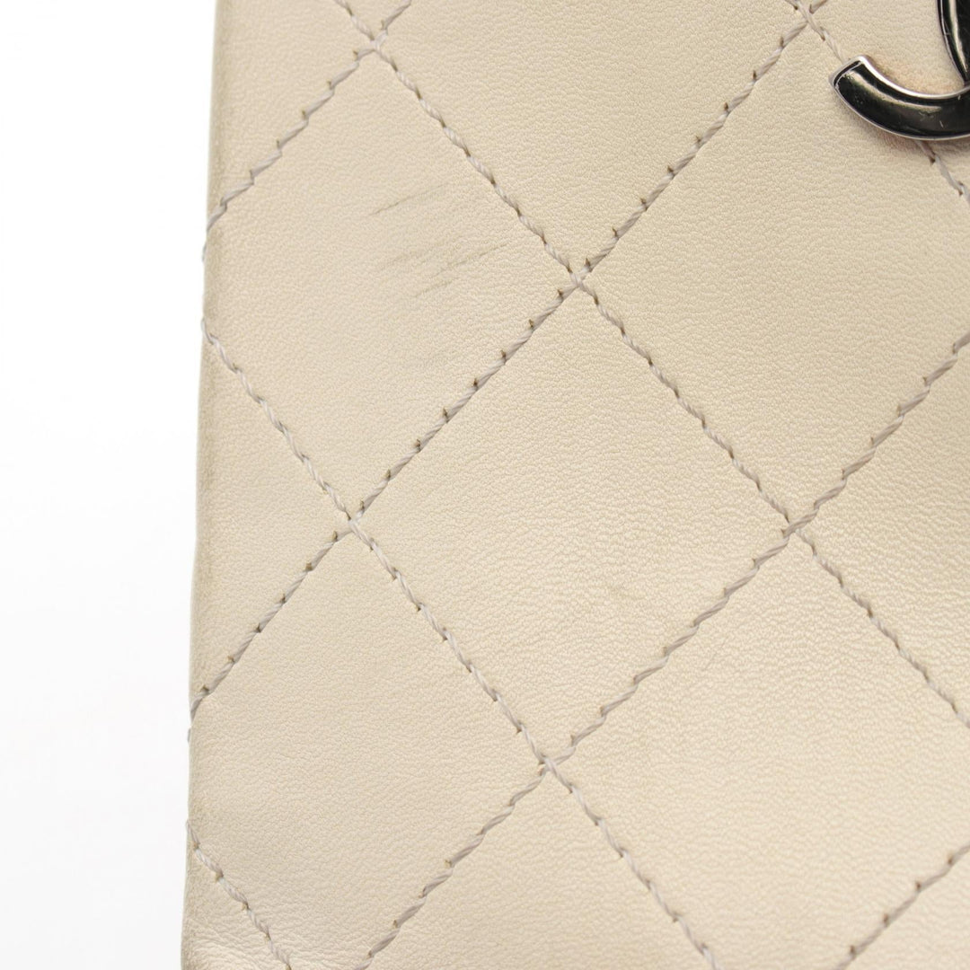 Top Quality Chanel Leather Matelasse Shoulder Bag Black/White