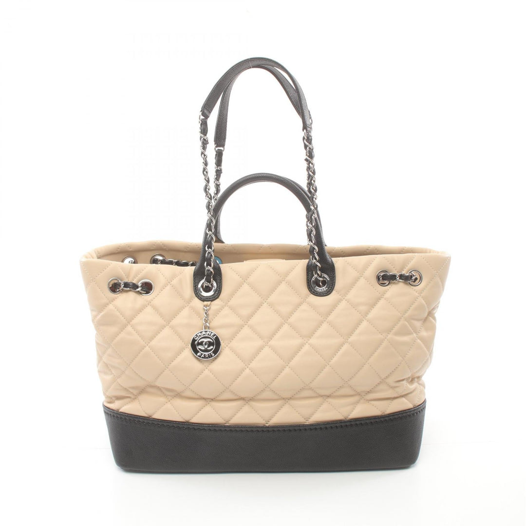 Top Quality Chanel Gabrielle Leather Tote Bag Beige/Black
