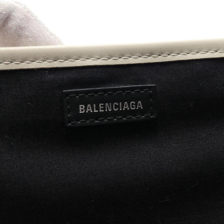 Top Quality Balenciaga Navy Cabas S Canvas Leather Tote