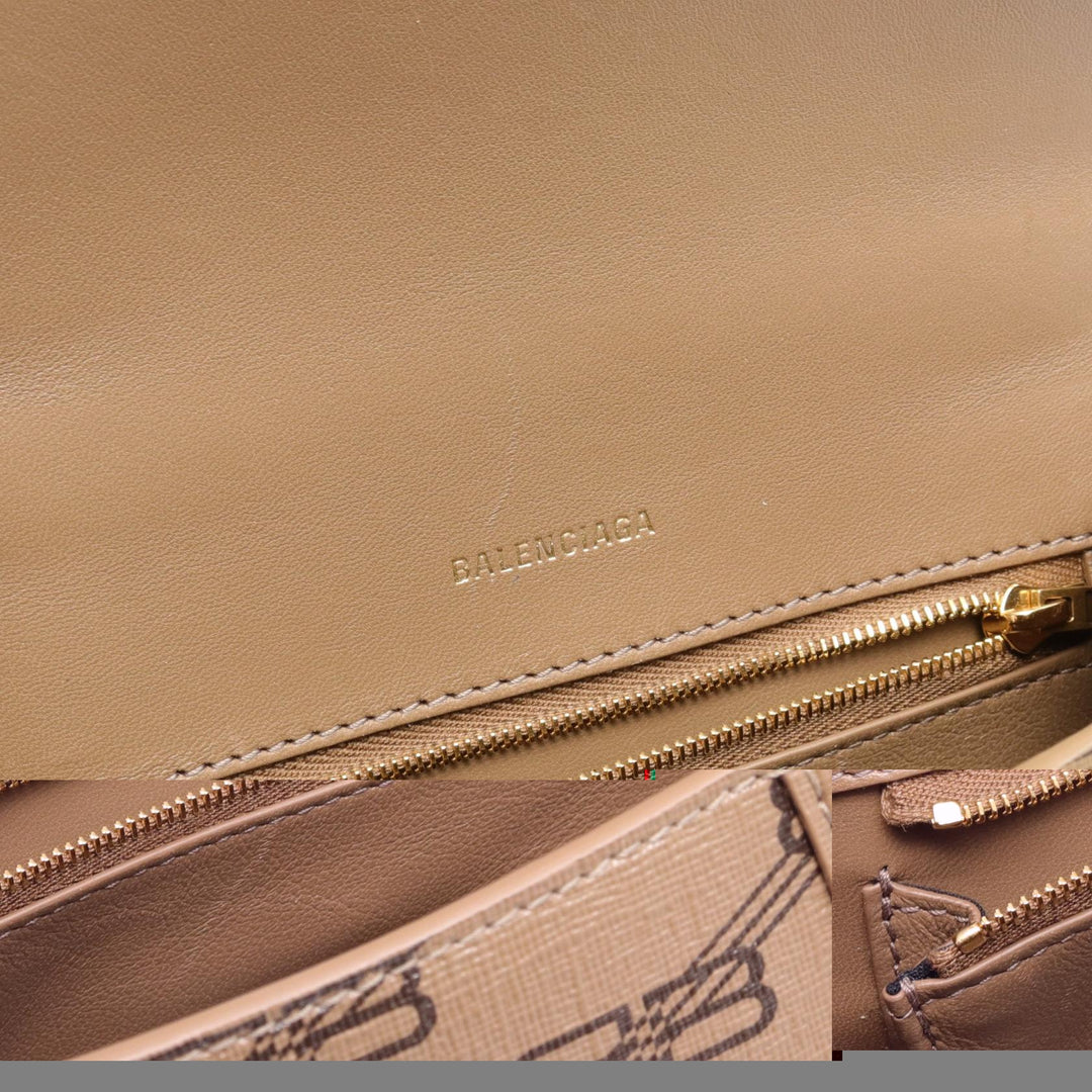 Top Quality Balenciaga Hourglass Leather Handbag Beige
