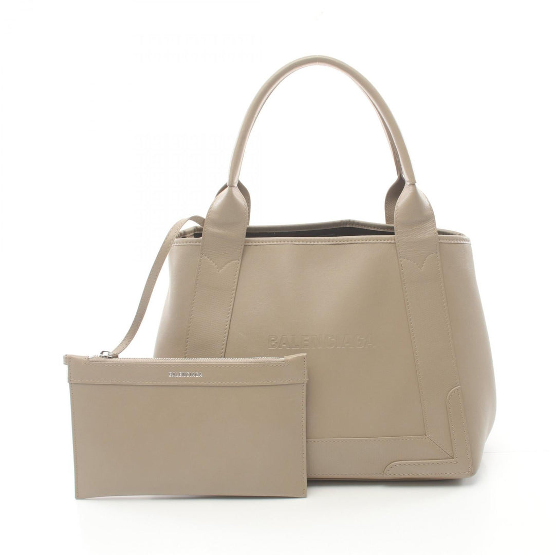 Top Quality Balenciaga Navy Cabas S Leather Tote Bag