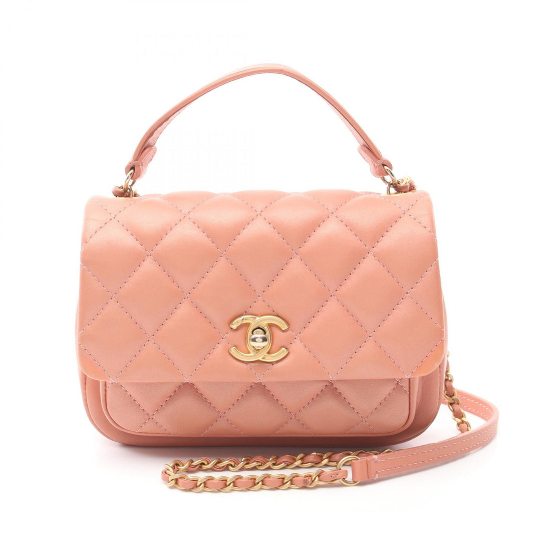 Top Quality Chanel Mini Matelasse Top Handle Shoulder Bag Pink