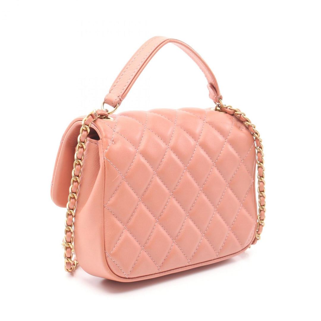 Top Quality Chanel Mini Matelasse Top Handle Shoulder Bag Pink