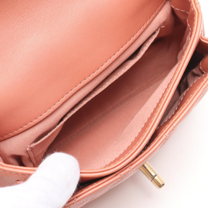 Top Quality Chanel Mini Matelasse Top Handle Shoulder Bag Pink