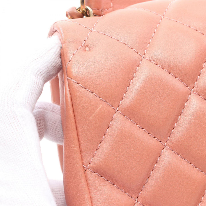 Top Quality Chanel Mini Matelasse Top Handle Shoulder Bag Pink