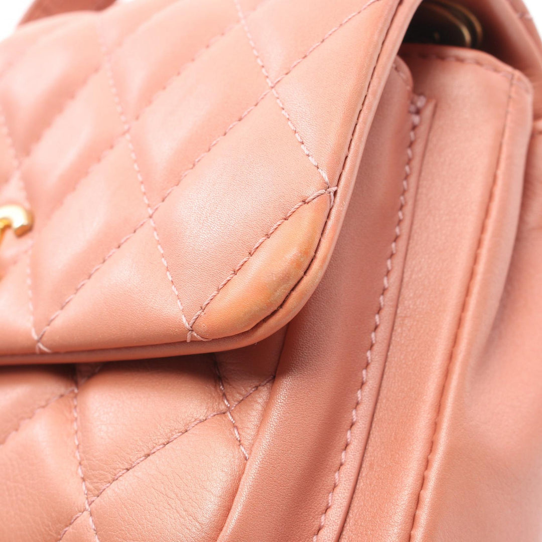 Top Quality Chanel Mini Matelasse Top Handle Shoulder Bag Pink