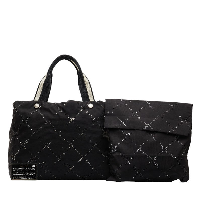 Top Quality Chanel  Travel Line Handbag Tote Bag Black Nylon Canvas  Chanel