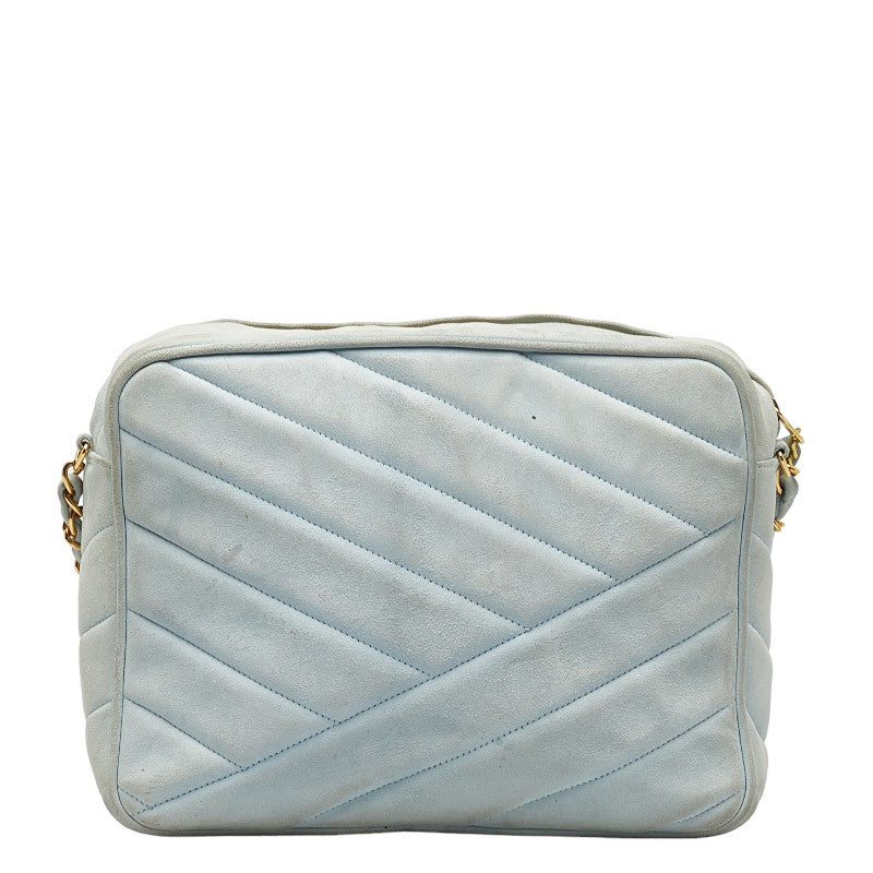 Top Quality Chanel Bias Stick Coco Ball Chain Shoulder Bag Blue G Suede  CHANEL