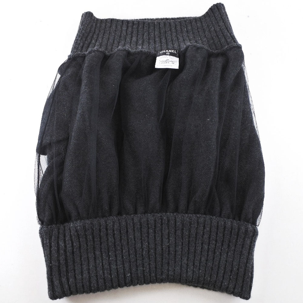 Chanel Cashmere Skirt Gray