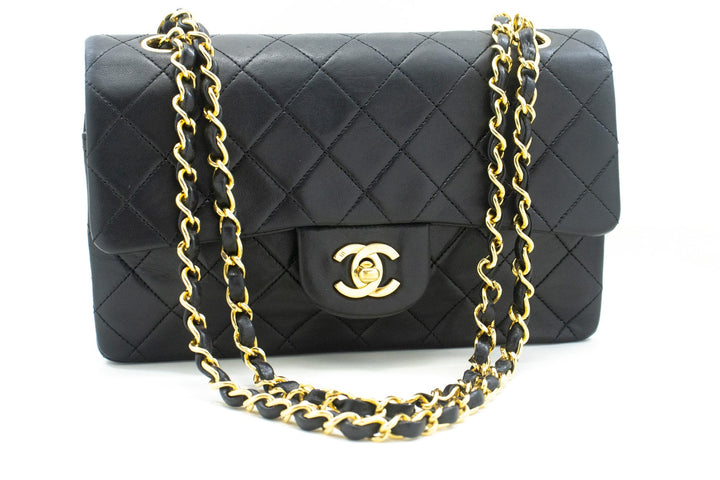 Top Quality Chanel Classic Double New 9" Chain Shoulder Bag Black Lambskin