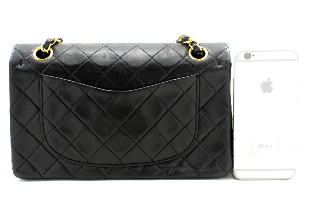 Top Quality Chanel Classic Double New 9" Chain Shoulder Bag Black Lambskin