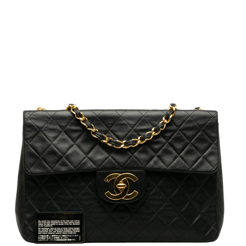 Top Quality Chanel Deca Matlasse 33 Single Flap Chain Shoulder Bag Black Lambskin