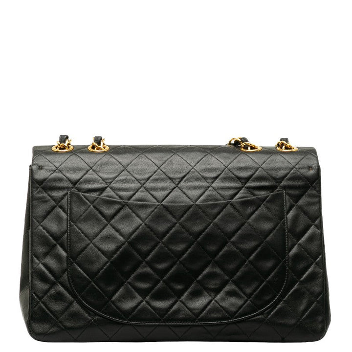 Top Quality Chanel Deca Matlasse 33 Single Flap Chain Shoulder Bag Black Lambskin