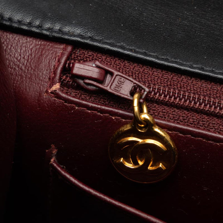 Top Quality Chanel Deca Matlasse 33 Single Flap Chain Shoulder Bag Black Lambskin