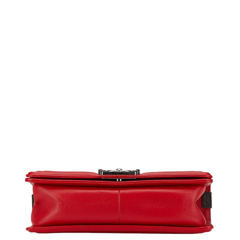Top Quality Chanel Boy 25 Red Lambskin Chain Shoulder Bag