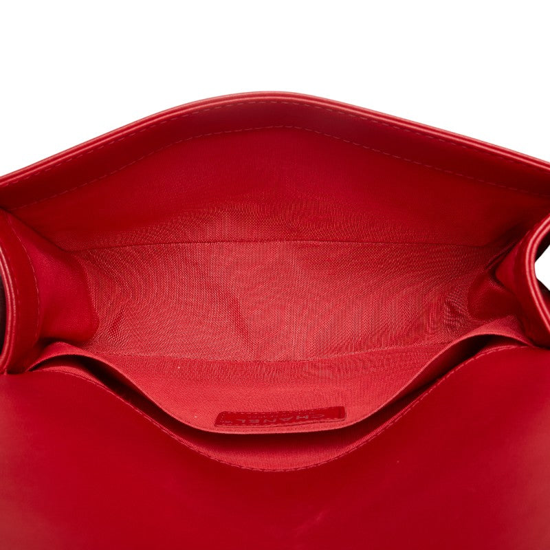 Top Quality Chanel Boy 25 Red Lambskin Chain Shoulder Bag