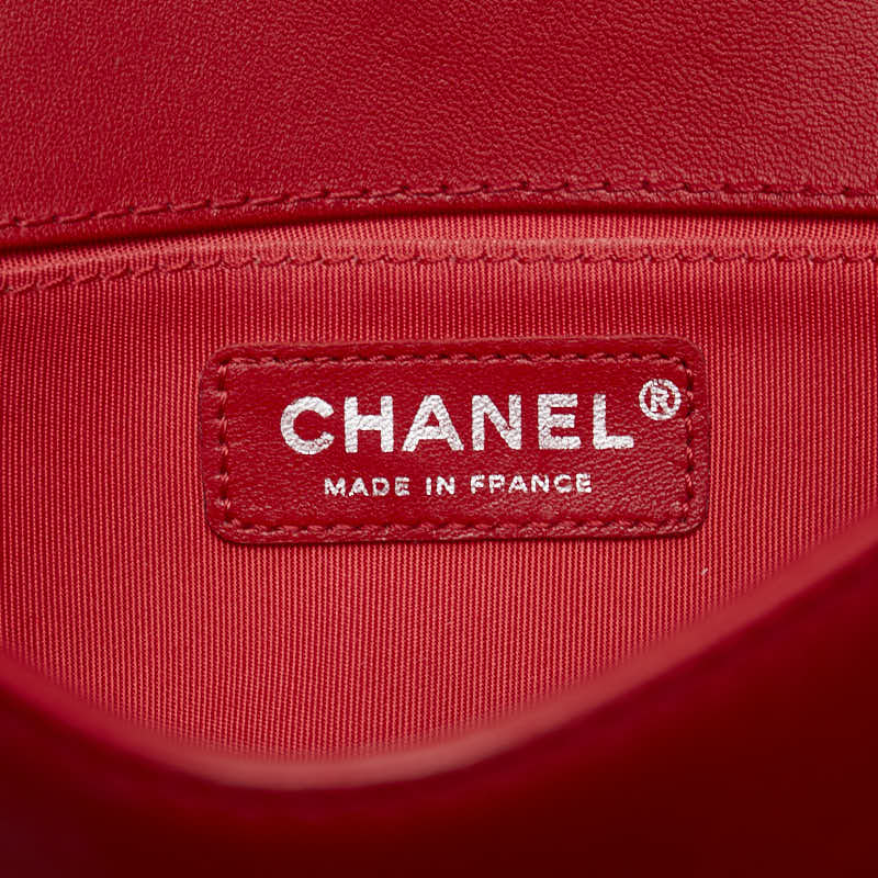 Top Quality Chanel Boy 25 Red Lambskin Chain Shoulder Bag