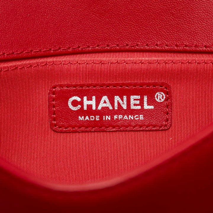 Top Quality Chanel Boy 25 Red Lambskin Chain Shoulder Bag