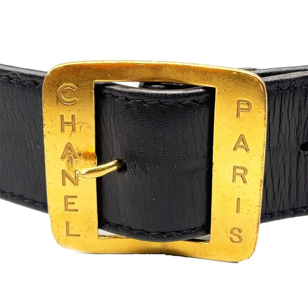 Chanel - 03P Stamped  PARIS Leather - Black - 32 - Belt