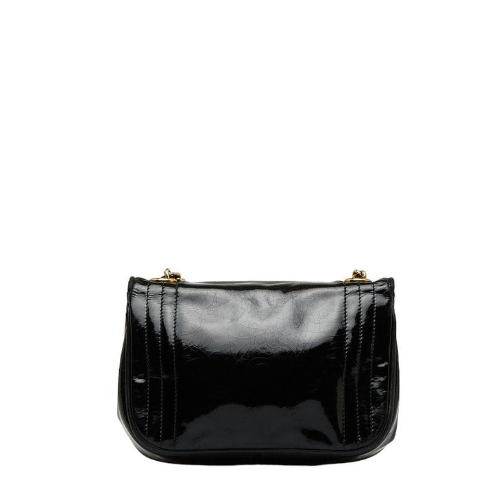 Top Quality Chanel Coco Mark Mini Shoulder Bag Black Enamel