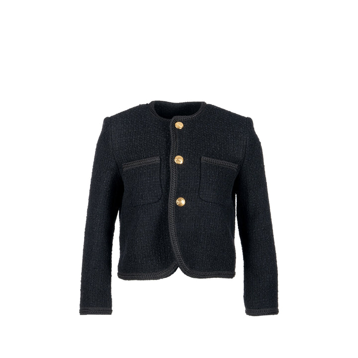 Top Quality Celine Size 34 Chasseur Jacket Tweed Black