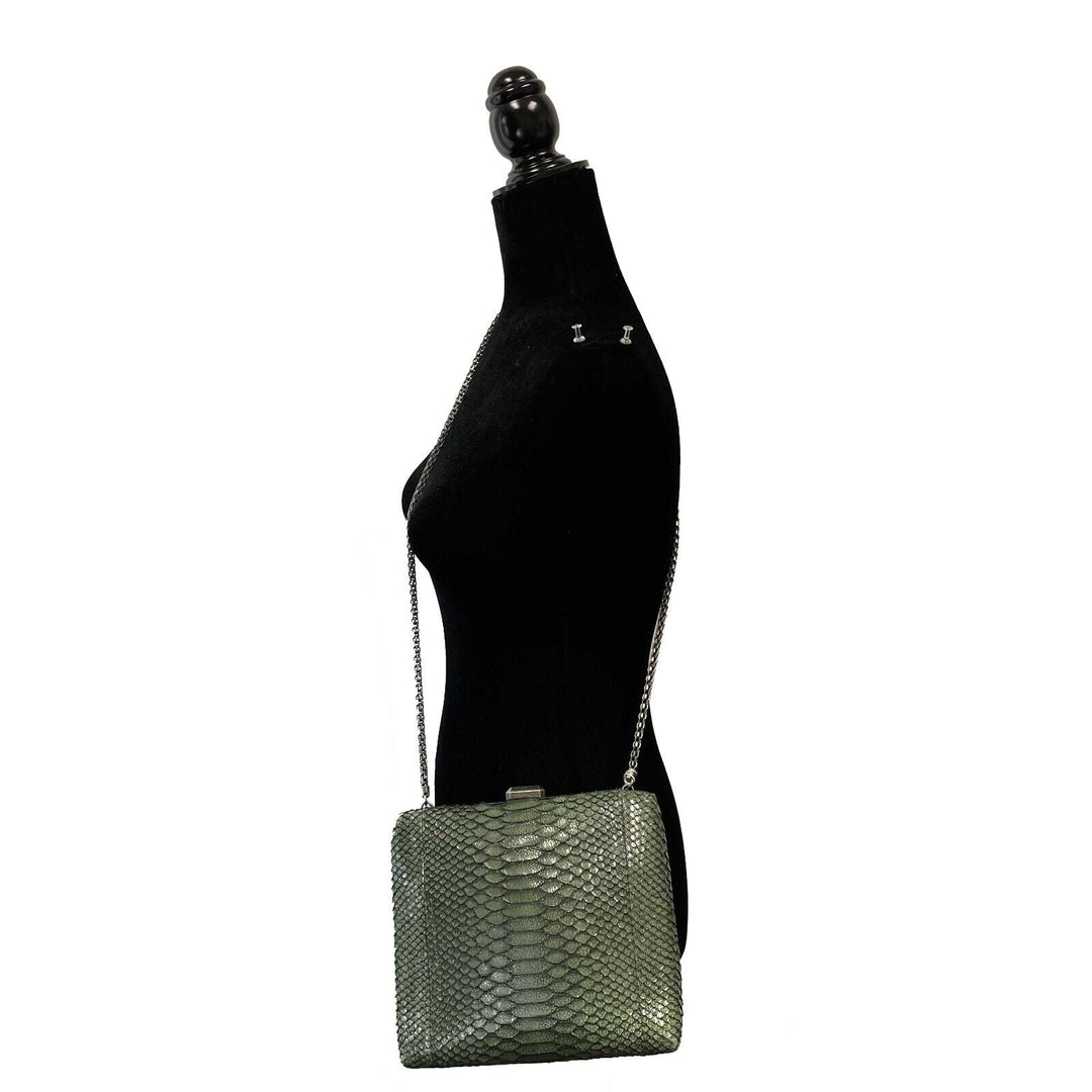 Chanel - Python Snakeskin Green CC Kiss lock Shoulder Bag / Crossbody