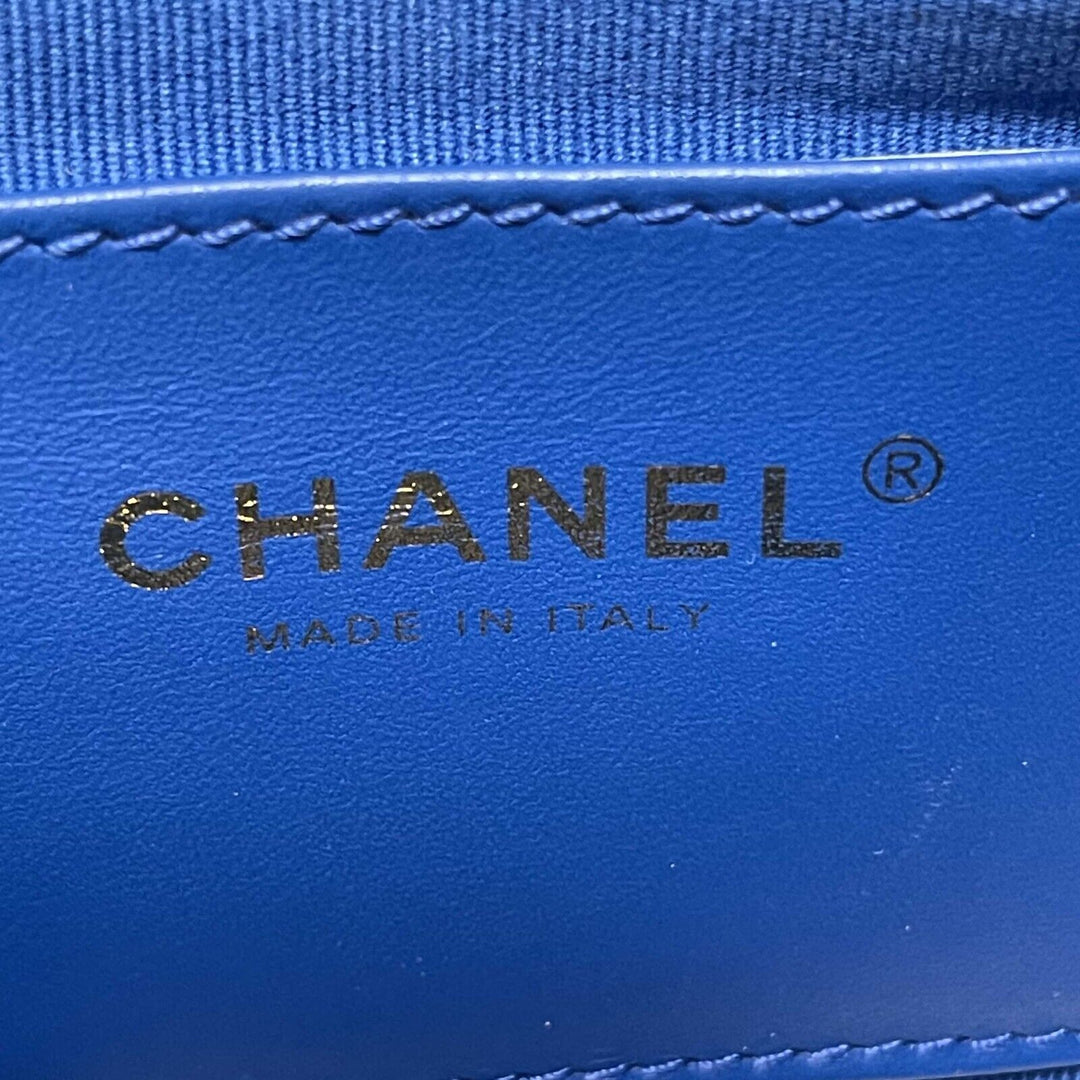 Chanel Mini Chain Around Multi Chain Full New Bag Quilted Caviar 22B Blue