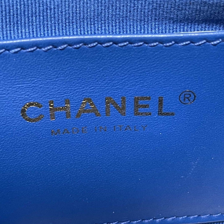 Chanel Mini Chain Around Multi Chain Full New Bag Quilted Caviar 22B Blue