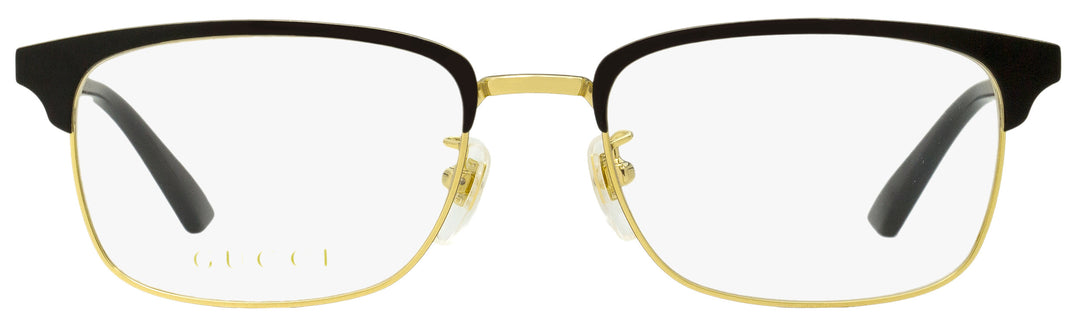 Gucci Men's Rectangular Eyeglasses GG0131O 001 Gold/Black 53mm