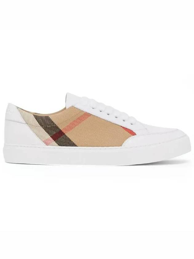 Burberry WoMen's House Check Leather Low Top Sneakers White