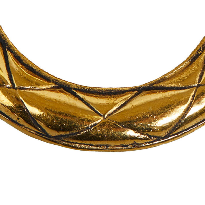 Top Quality Chanel Vintage Matelasse Circle Earrings Gold Plated