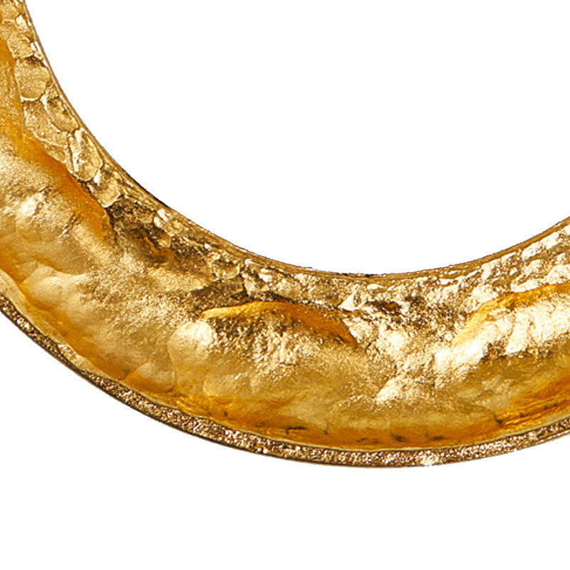 Top Quality Chanel Vintage Matelasse Circle Earrings Gold Plated