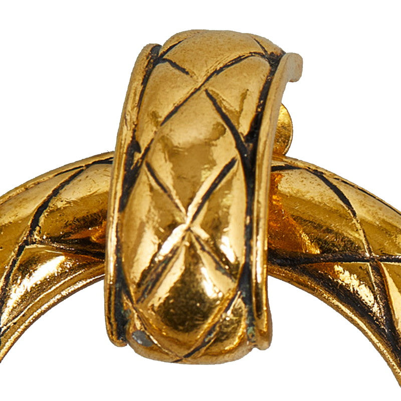 Top Quality Chanel Vintage Matelasse Circle Earrings Gold Plated