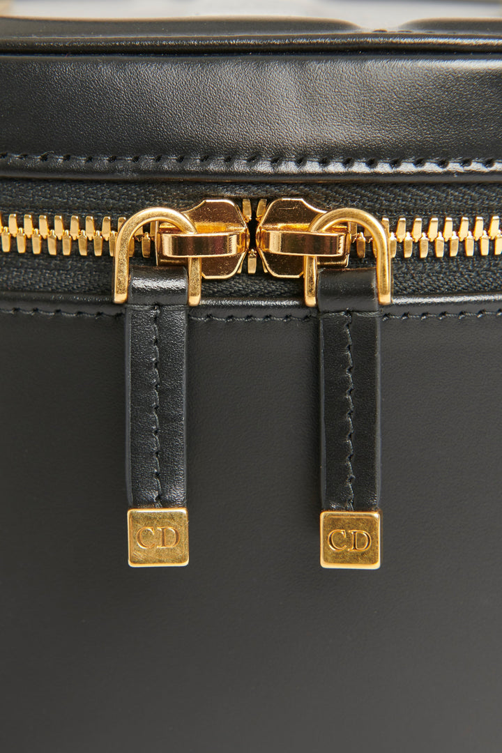 2023 Black Leather CD Signature Vanity Case Crossbody