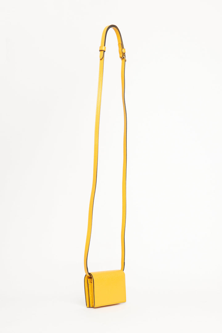 Gucci x Adidas Mustard Yellow 1955 Card Holder Mini Crossbody Bag