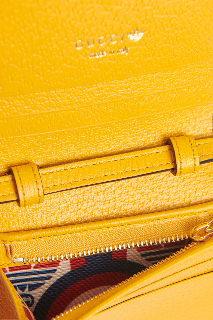 Gucci x Adidas Mustard Yellow 1955 Card Holder Mini Crossbody Bag