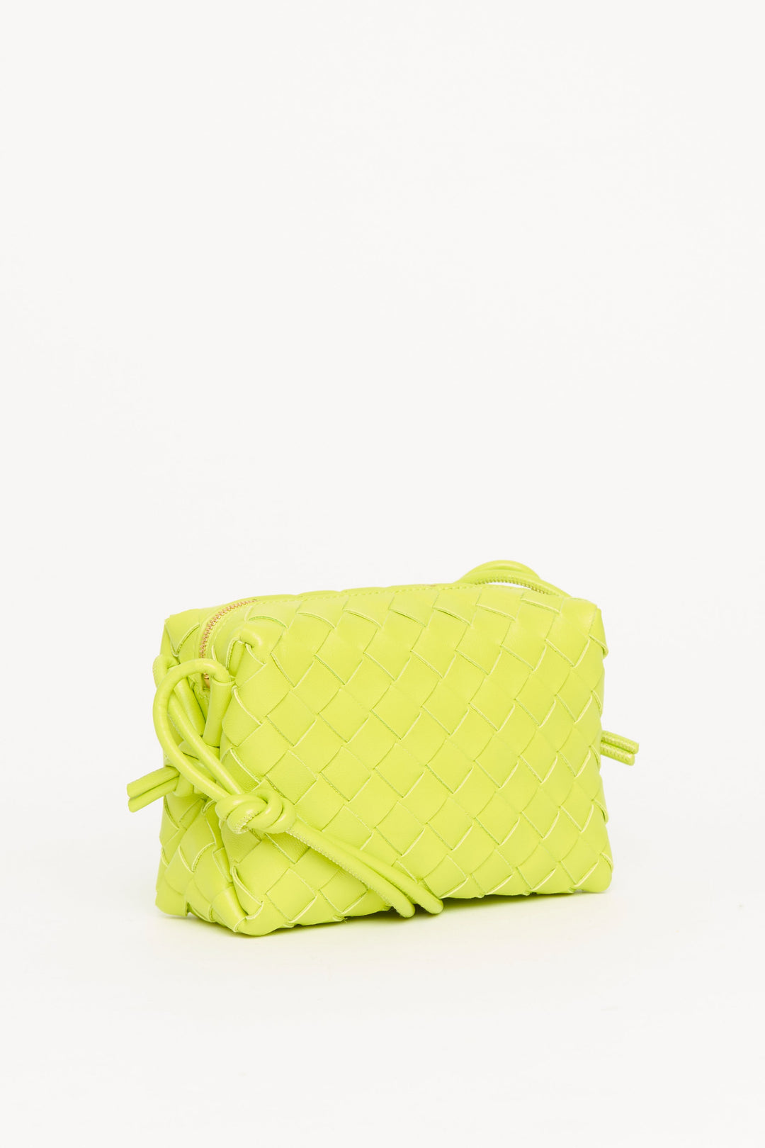 Acid Kiwi Nappa Mini Loop Intrecciato Crossbody Bag