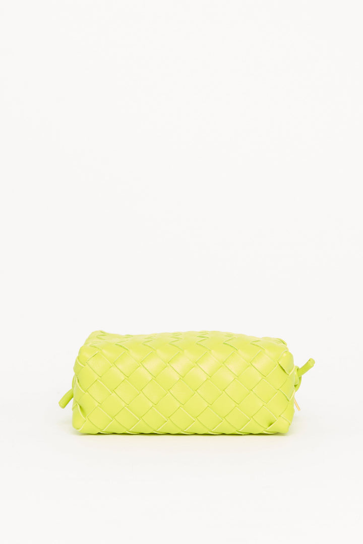 Acid Kiwi Nappa Mini Loop Intrecciato Crossbody Bag