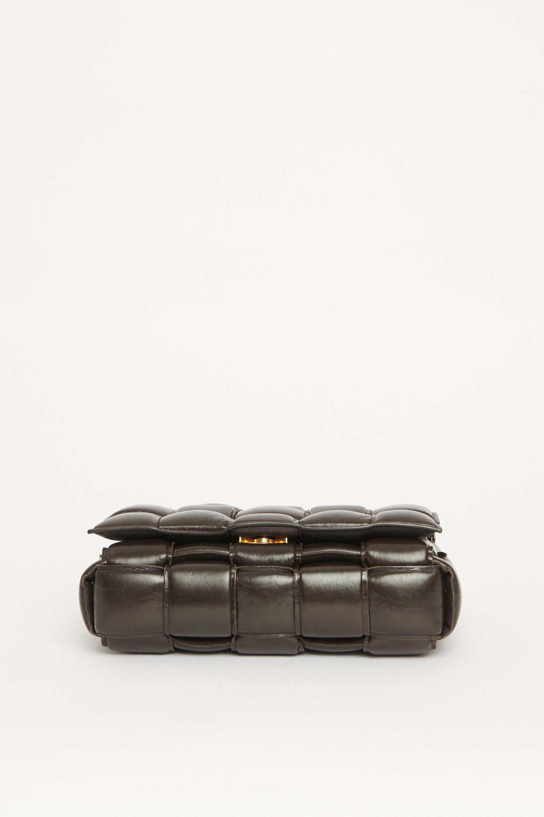 2019 Chocolate Brown Leather Cassette Crossbody Bag