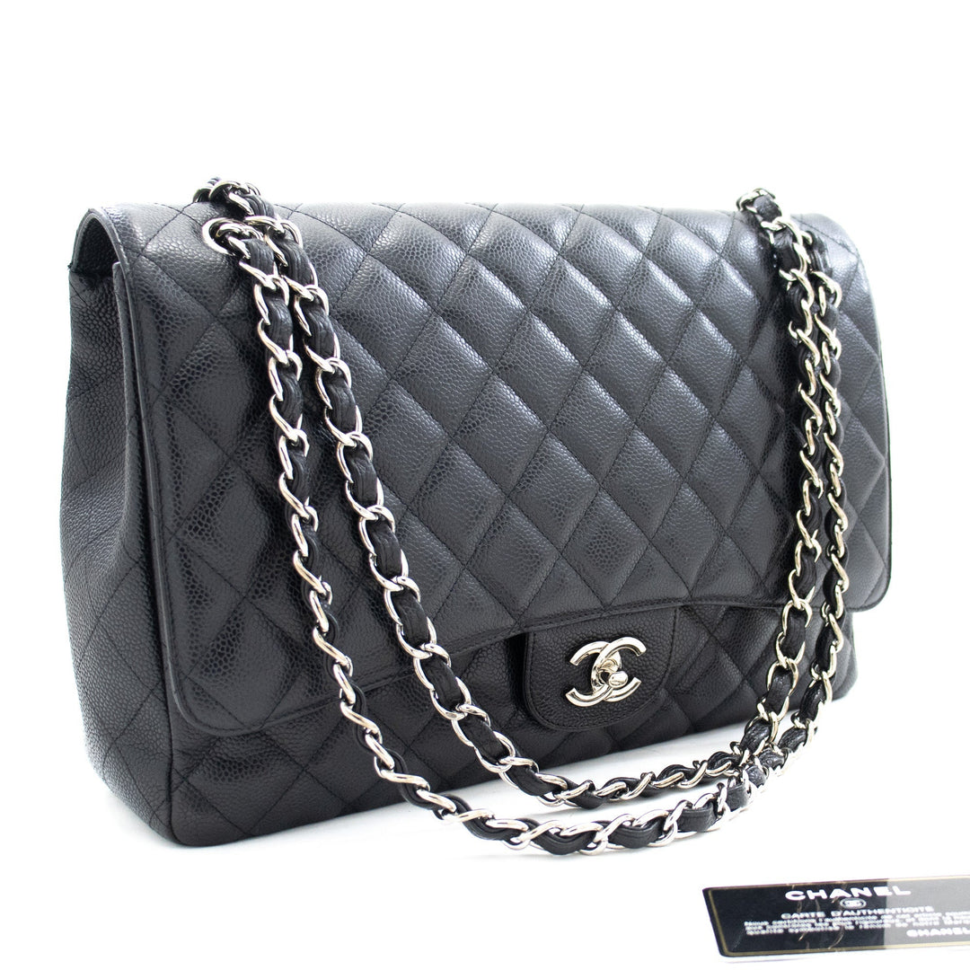 Top Quality Chanel Caviar Grained Calfskin New Chain Shoulder Bag Black 13"