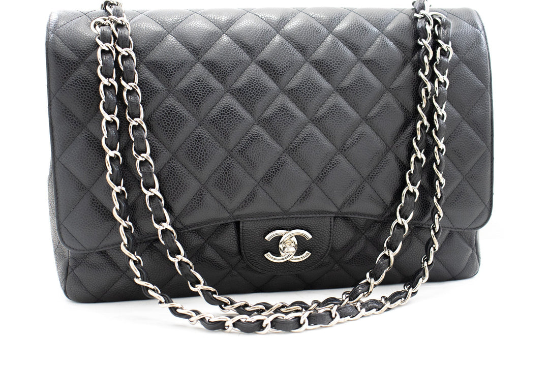 Top Quality Chanel Caviar Grained Calfskin New Chain Shoulder Bag Black 13"